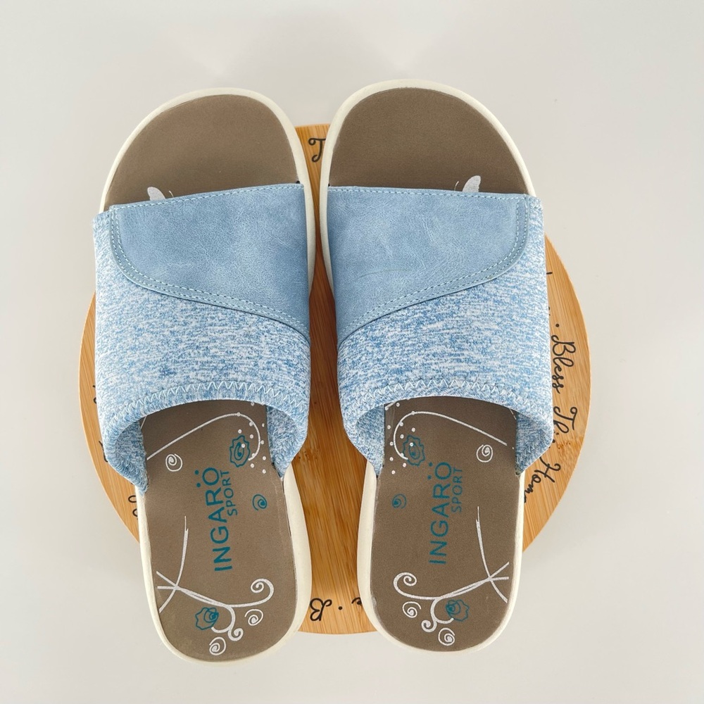 Ingaro Sport Sunset Sandals Women Size 8 Blue Cushion Slip-on Slides - Picture 15 of 16